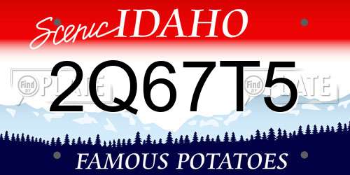 2Q67T5 Idaho License Plate