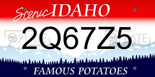 2Q67Z5 Idaho License Plate