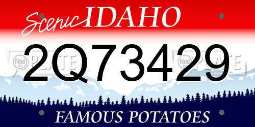 2Q73429 Idaho License Plate