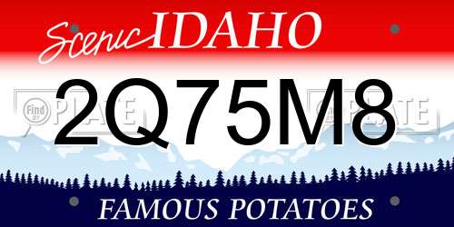 2Q75M8 Idaho License Plate