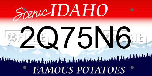 2Q75N6 Idaho License Plate