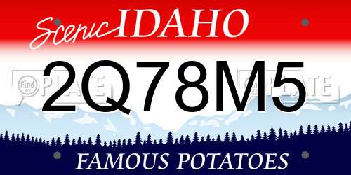 2Q78M5 Idaho License Plate
