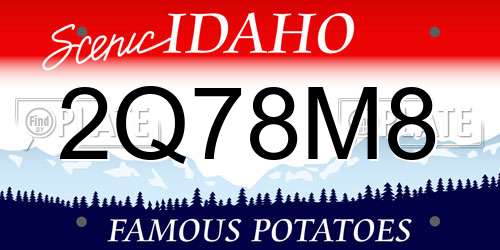 2Q78M8 Idaho License Plate