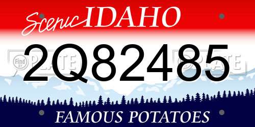 2Q82485 Idaho License Plate