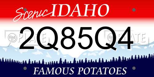 2Q85Q4 Idaho License Plate