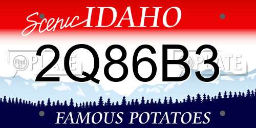 2Q86B3 Idaho License Plate