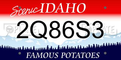 2Q86S3 Idaho License Plate