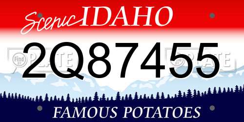 2Q87455 Idaho License Plate