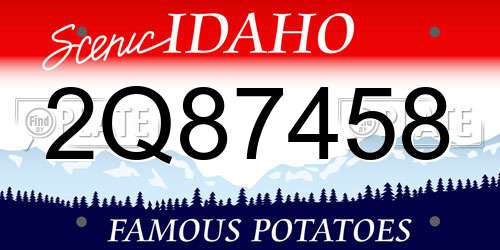 2Q87458 Idaho License Plate