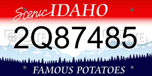 2Q87485 Idaho License Plate