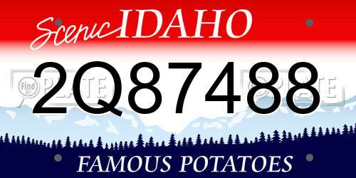 2Q87488 Idaho License Plate