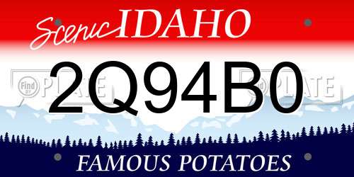 2Q94B0 Idaho License Plate