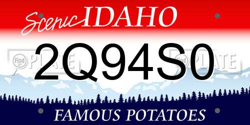 2Q94S0 Idaho License Plate