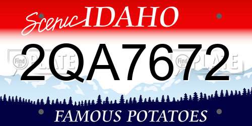 2QA7672 Idaho License Plate