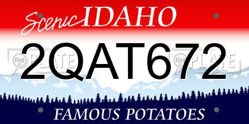 2QAT672 Idaho License Plate