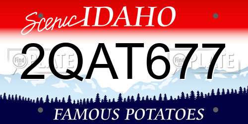 2QAT677 Idaho License Plate