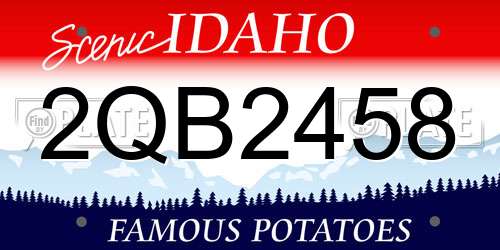 2QB2458 Idaho License Plate