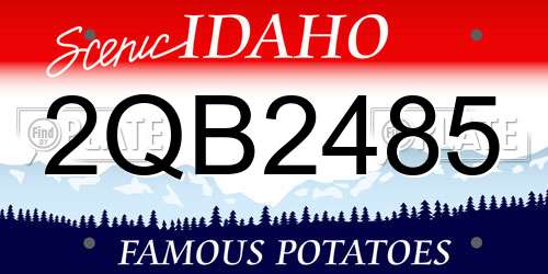 2QB2485 Idaho License Plate