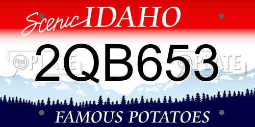 2QB653 Idaho License Plate