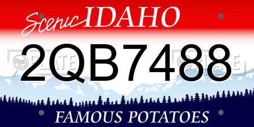 2QB7488 Idaho License Plate