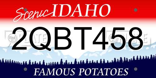 2QBT458 Idaho License Plate