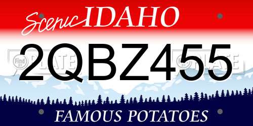 2QBZ455 Idaho License Plate