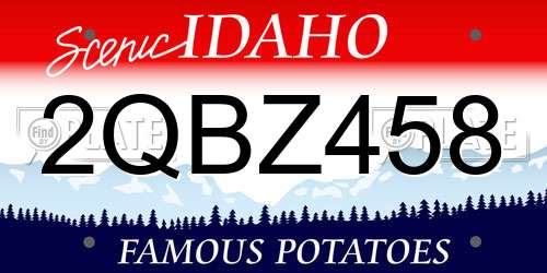 2QBZ458 Idaho License Plate