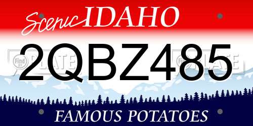 2QBZ485 Idaho License Plate