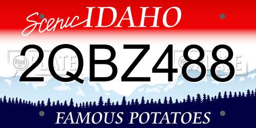 2QBZ488 Idaho License Plate
