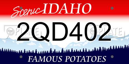 2QD402 Idaho License Plate