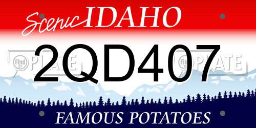 2QD407 Idaho License Plate