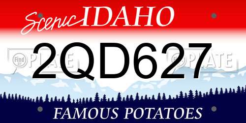2QD627 Idaho License Plate