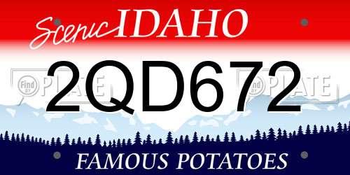 2QD672 Idaho License Plate