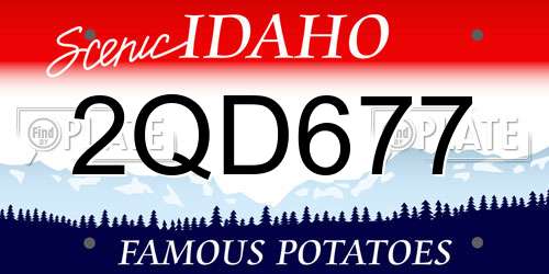 2QD677 Idaho License Plate