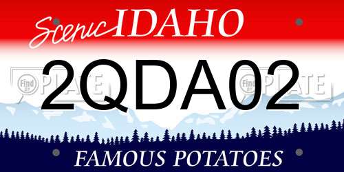 2QDA02 Idaho License Plate
