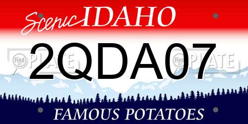 2QDA07 Idaho License Plate
