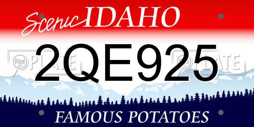 2QE925 Idaho License Plate