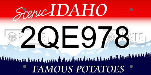 2QE978 Idaho License Plate