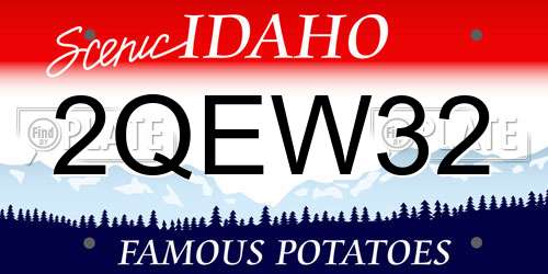 2QEW32 Idaho License Plate