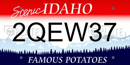 2QEW37 Idaho License Plate