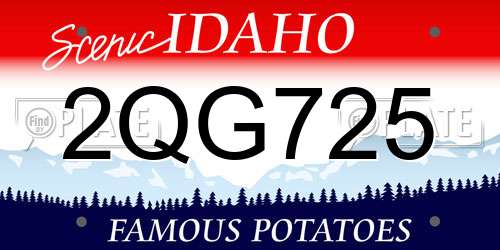 2QG725 Idaho License Plate