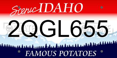2QGL655 Idaho License Plate