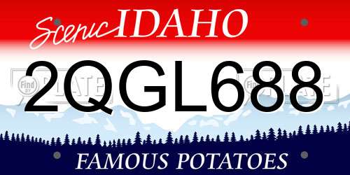 2QGL688 Idaho License Plate