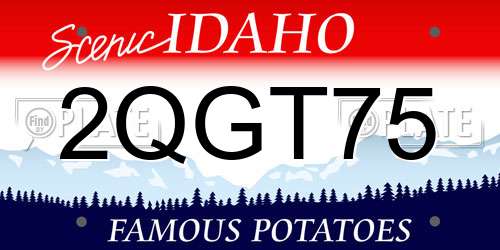 2QGT75 Idaho License Plate