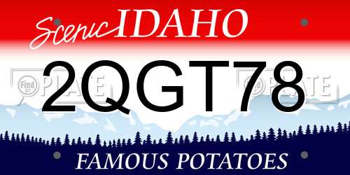 2QGT78 Idaho License Plate
