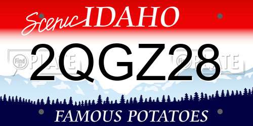 2QGZ28 Idaho License Plate