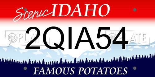 2QIA54 Idaho License Plate