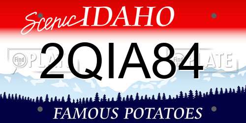 2QIA84 Idaho License Plate