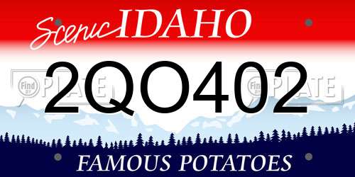 2QO402 Idaho License Plate