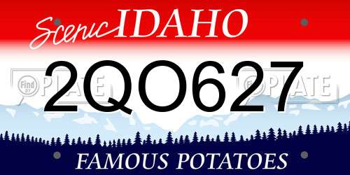 2QO627 Idaho License Plate